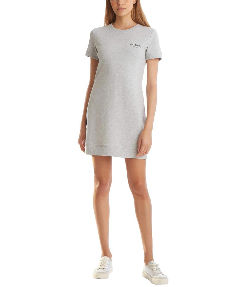 レディース 送料無料 ワンピース サイズ交換無料 レディース Short ジューシークチュール レディース トップス Dress Grey Short トップス ジューシークチュール Tee Powder ワンピース Sleeve Fleece Dress Grey Powder