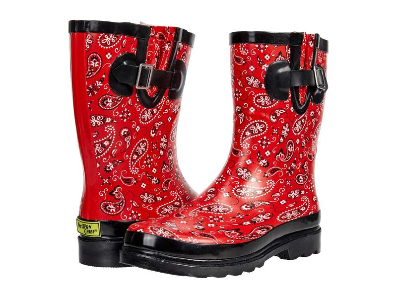 ウエスタンリーダー レディース ブーツ レーンブーツ シューズ Waterproof Mid Rain Boot Paisley Red 送料無料 サイズ切り替わる無料 ウエスタンチーフ レディース シューズ ブーツ レインブーツ Paisley Red Gpcsystems Ae