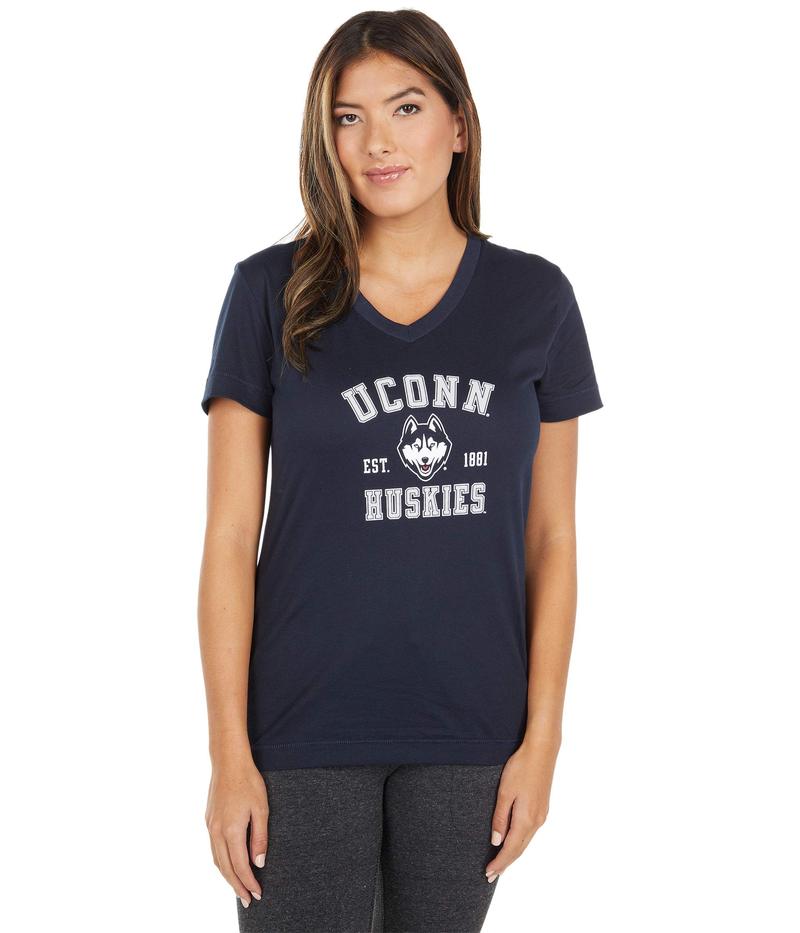 流行っ子 レディース ワイシャツ トップス Uconn Huskies University 2 0 V Neck T Shirt Marine Midnight 貨物輸送無料 号数入り換わり無料 チャンピオン レディース トップス シャツ Marine Midnight Doctorcloextremadura Com