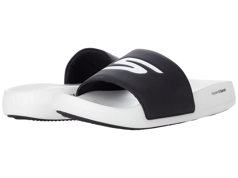 スケッチャーズ メンズ サンダル シューズ Go Hyper Slide 2460 Black White Psicologosancora Es