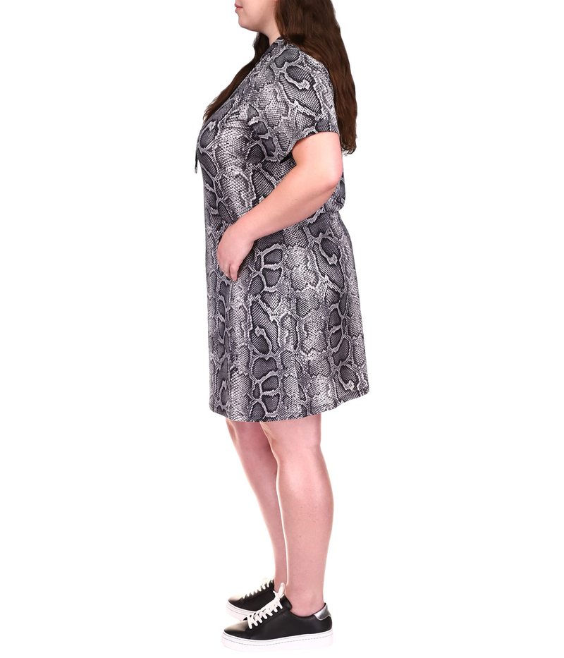 マイケルコース レディース ワンピース トップス Plus Size Snake Logo Hoodie Dress Malachite Gray Lindnercapital Com
