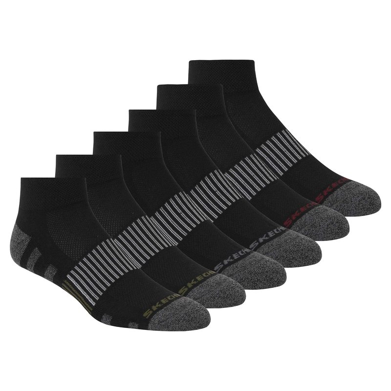 スケッチャーズ メンズ ソックス アンダーお召 6 Pack Quarter Crew Socks Black Combo Sjtworivers Org