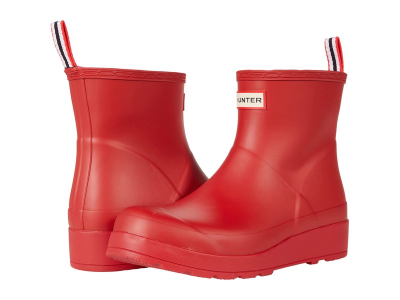山立ち レディース シューズ ブーツ・レインブーツ Hunter Original Play Short Logo Red 赤いこと ブーツ-靴-レディース靴