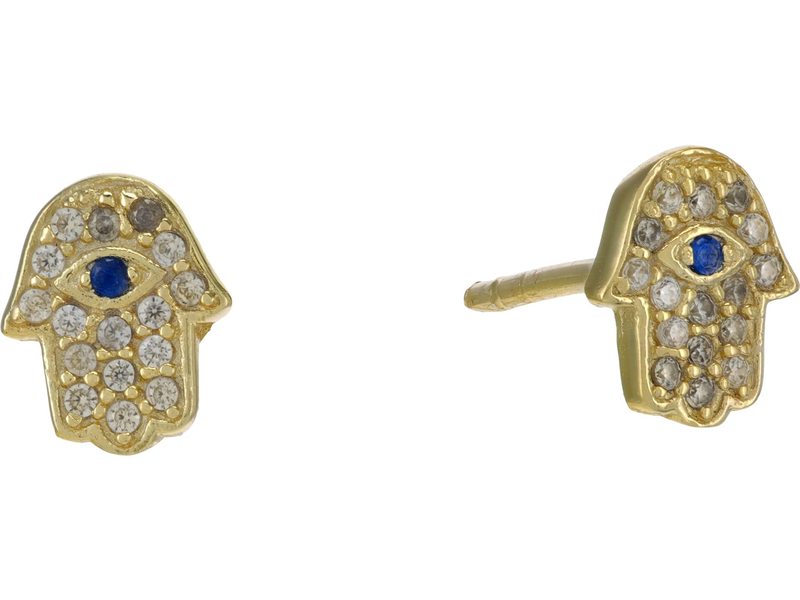 アルジェントヴィーヴォ レディース ピアス イヤリング アクセサリー Pave Hamsa Stud Earrings Gold Fitzfishponds Com