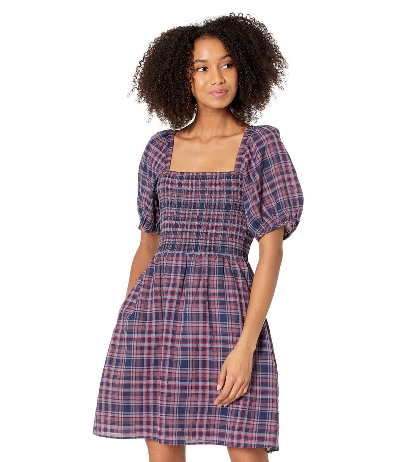 超目玉 ワンピース レディース メイドウェル トップス Night Purple Plaid In Dress Mini Retro Neck Mock ワンピース Hamzanievent Com