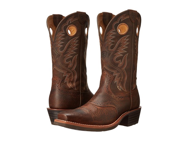 アリアト メンズ シューズ ブーツ・レインブーツ Ariat Heritage Roughstock Brown Oiled Row ブラウン