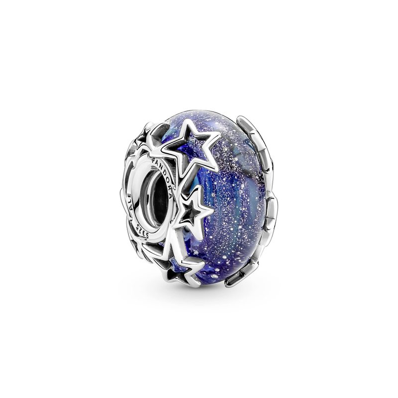 パンドラ レディース ネックレス チョーカー ペンダントトップ アクセサリー Galaxy Blue Star Murano Charm  Sterling Silver 大割引