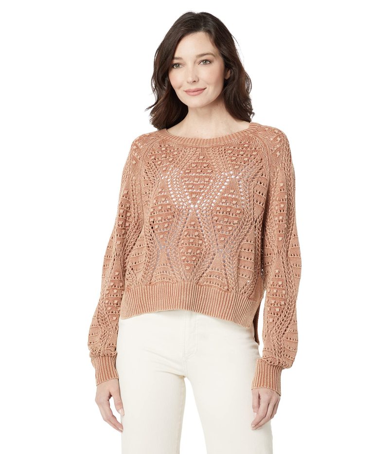 プレゼント ラッキーブランド レディース ニット セーター アウター Open Stitch Pullover Sweater Macchiato Acid Fucoa Cl
