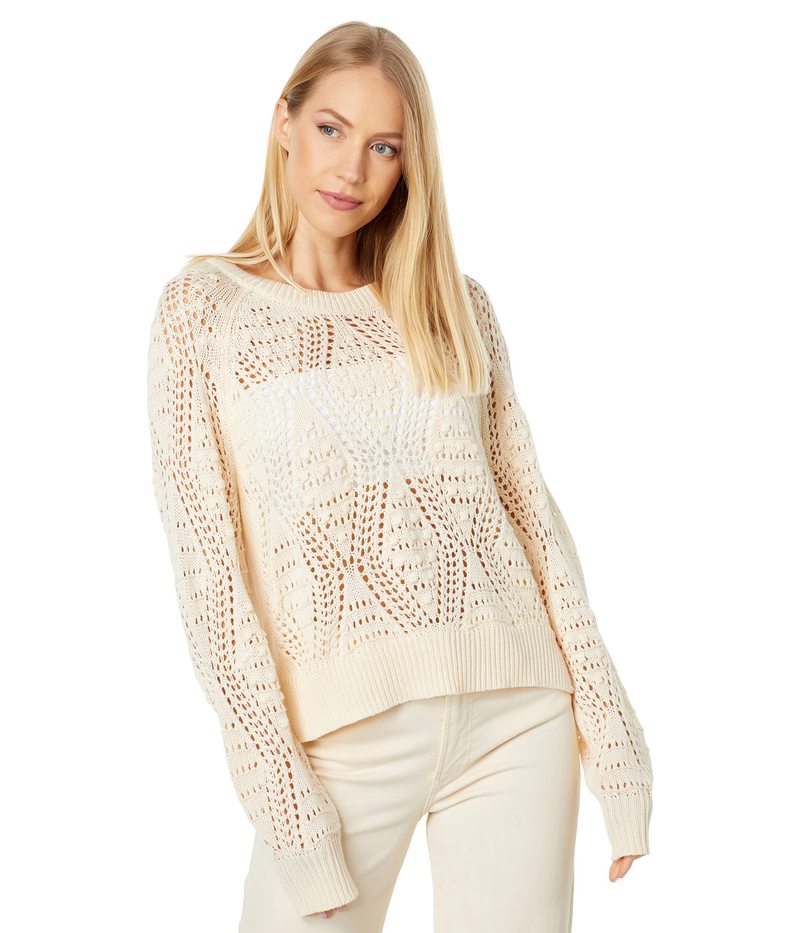 ファッションデザイナー ラッキーブランド レディース ニット セーター アウター Open Stitch Pullover Sweater Cream Fucoa Cl