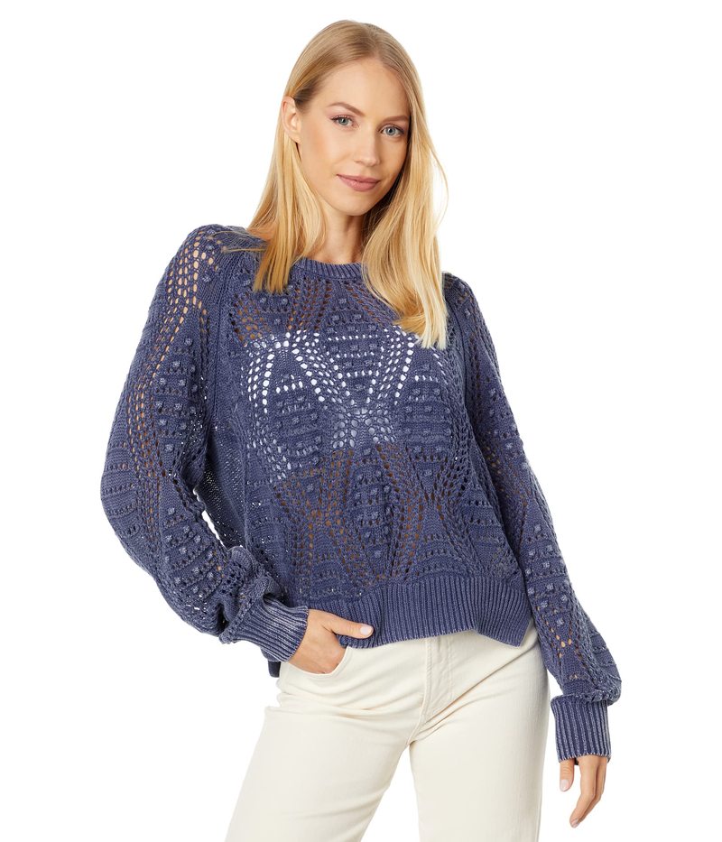 最大98 オフ ラッキーブランド レディース ニット セーター アウター Open Stitch Pullover Sweater Blue Depth Acid Fucoa Cl