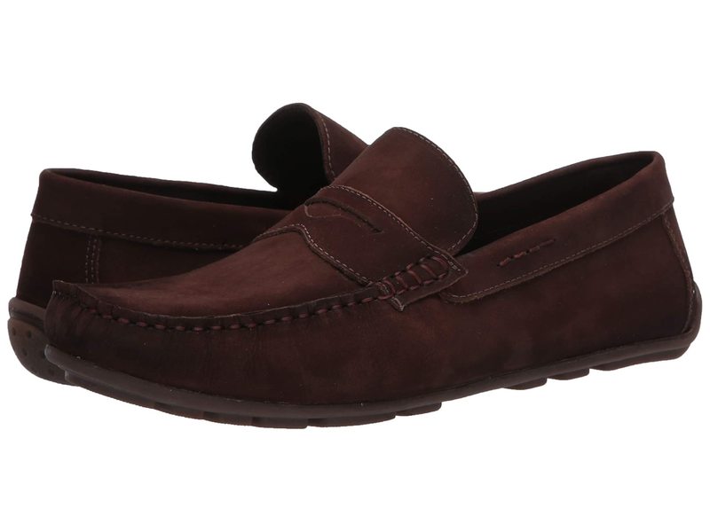 ドライバー クラブ USA メンズ スリッポン ローファー シューズ Men's Leather Luxury Loafer with Penny  Detail Driving Style Brown Nubuck 5☆好評