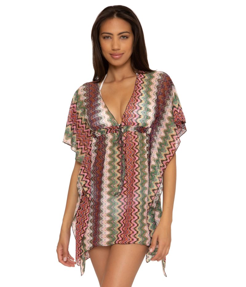 ベッカバイレベッカバーチュー レディース シャツ トップス Antigua Crochet Tunic Cover-Up Seaweed Multi
