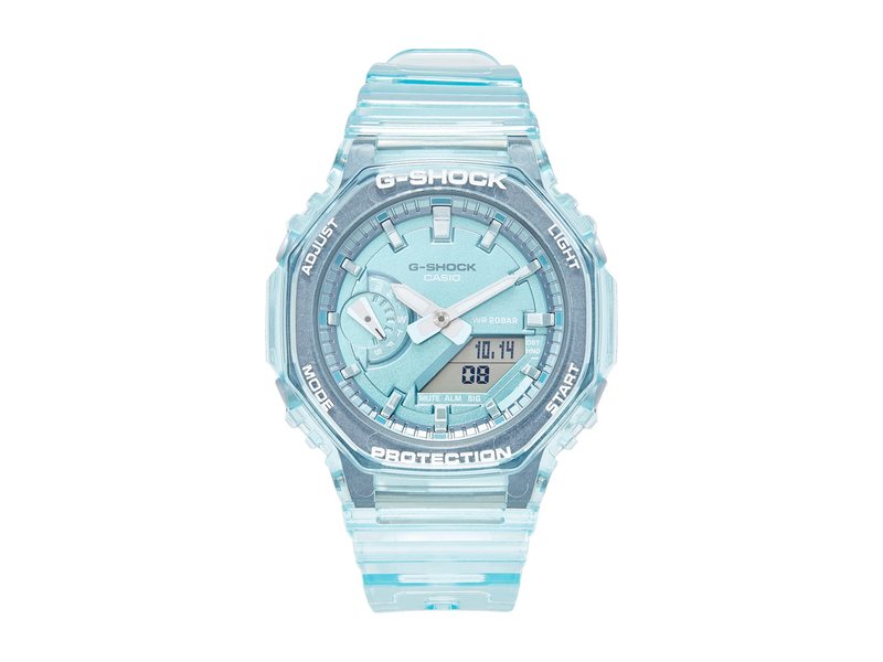 宇宙の香り ジーショック 腕時計 アクセサリー レディース Unisex Blue Skeleton Resin Strap Watch 40.4mm  GMAS2100SK2A Blue