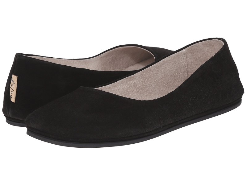 フレンチソール レディース サンダル Suede シューズ Black Flat Sloop