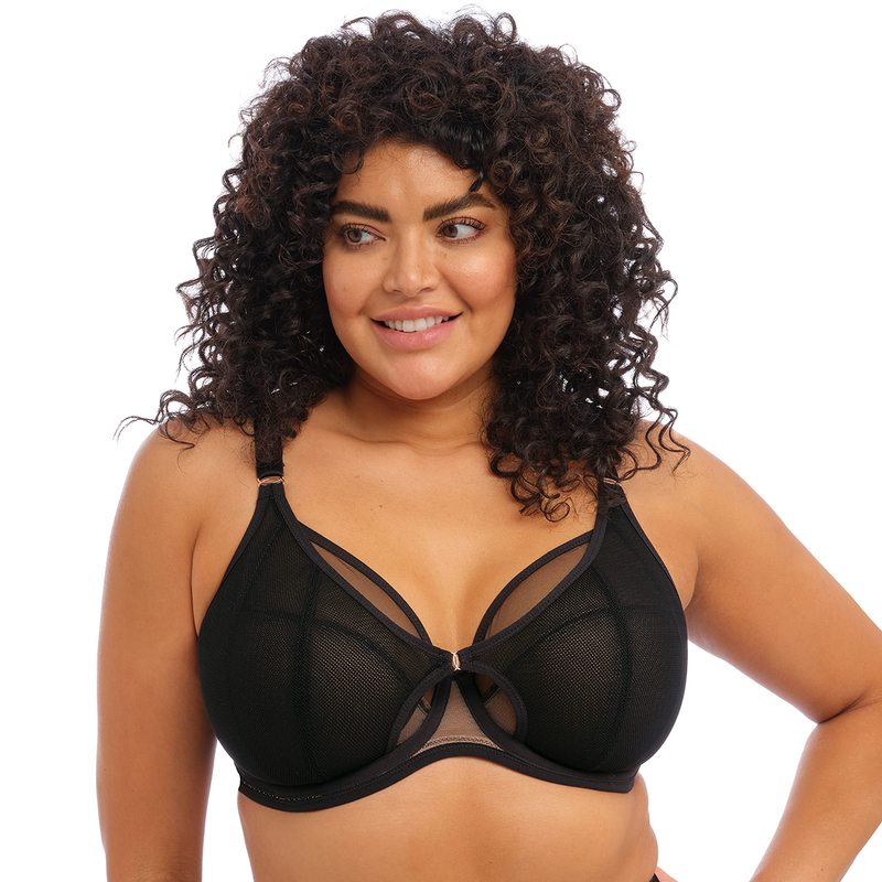 エロミ レディース アンダーウェア ブラジャー メッシュ elomi Kintai Mesh Underwire Black ブラック