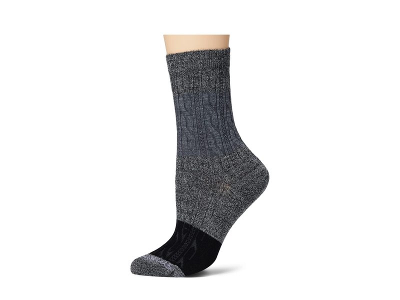 かっこ良い羊毛 レディース アンダーお召しもの ソックス Smartwool Everyday Color-Block Cable Crew Socks Charcoal 濃灰色