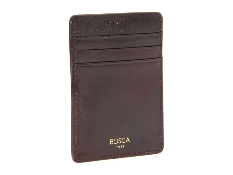 ボスカ メンズ アクセサリー 財布 レザー Bosca Old Leather Collection - Deluxe Front Pocket Wallet Dark Brown Leat ブラウン 21,735円