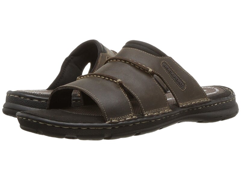 ロックポート メンズ シューズ サンダル Rockport Darwyn Slide Brown II Leathe ブラウン