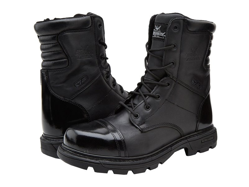 black work boots with zipper