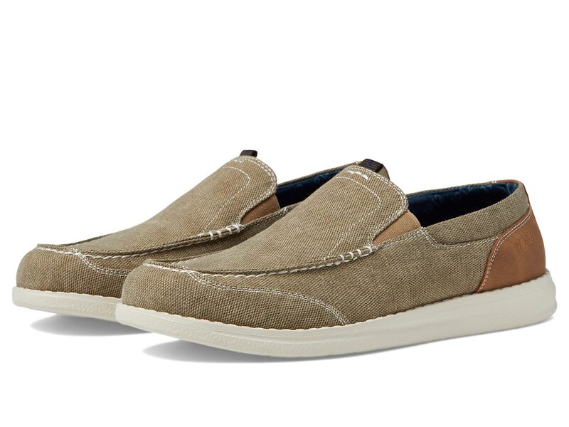ノンブッシュ メンズ シューズ スリッポン・ローファー Nunn Bush Brewski Canvas Moccasin Toe Venetian Slip-On Stone ストーン