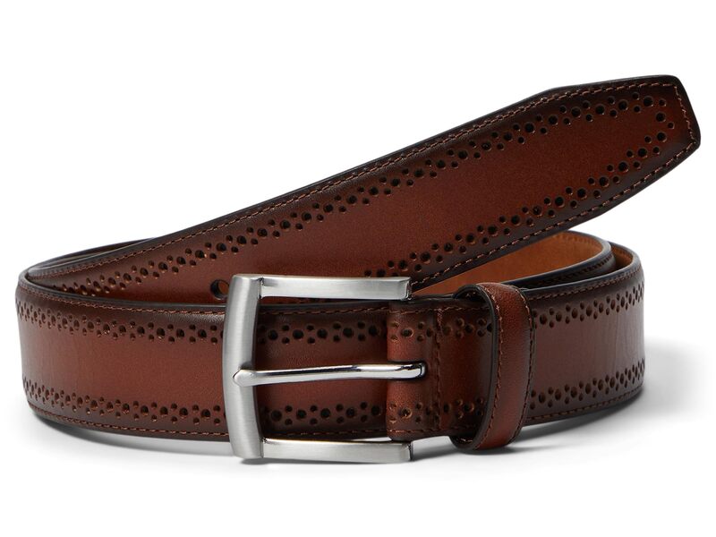 ジョンストンアンドマーフィー メンズ 付属品 胴締め Johnston \u0026 Murphy Perfed Edge Belt Cognac