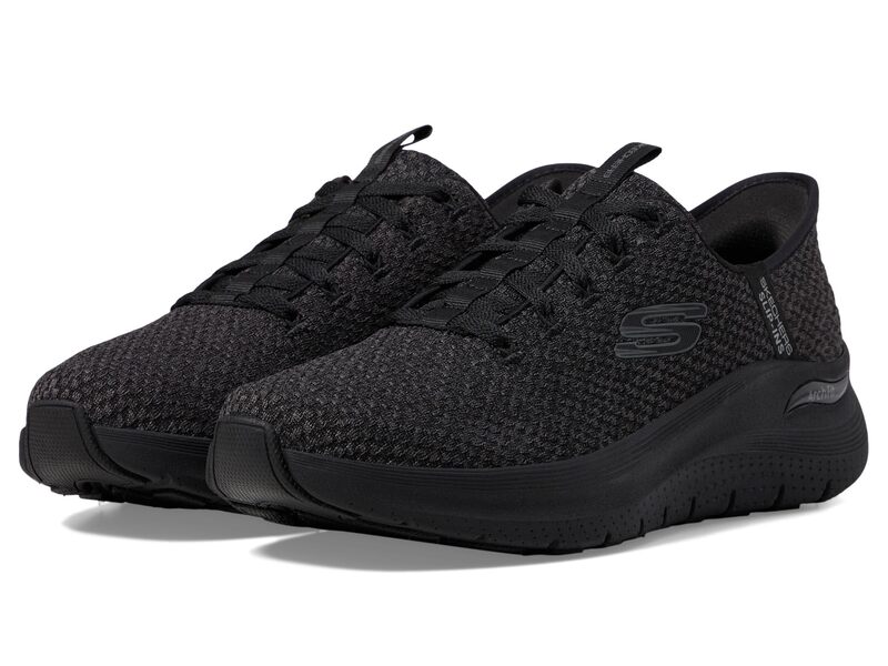 スケッチャーズ メンズ シューズ スニーカー SKECHERS Arch Fit 2.0 Look Ahead Hands Free Slip-In Black/Black 黒いこと スニーカー-靴-メンズ靴