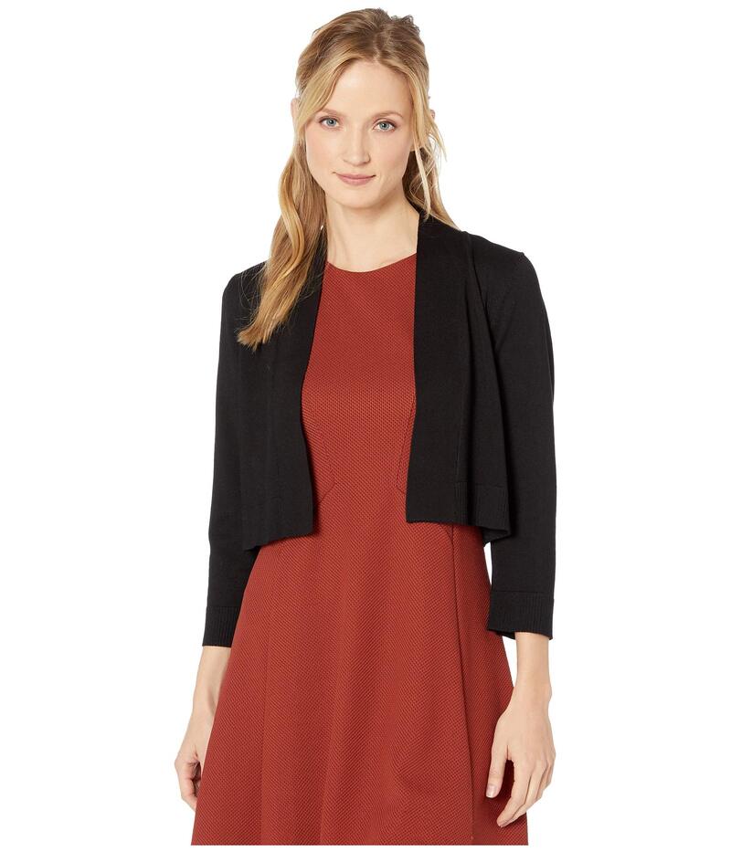 カルバンクライン レディース アウター 編み物・プルオーバー Calvin Klein Solid Rayon Knit Shrug Black 黒いこと レディースファッション-セーター