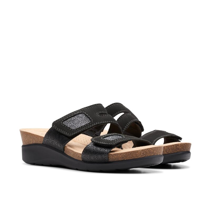 クラークス レディース シューズ ヒール Clarks Calenne Maye Black Combi ブラック