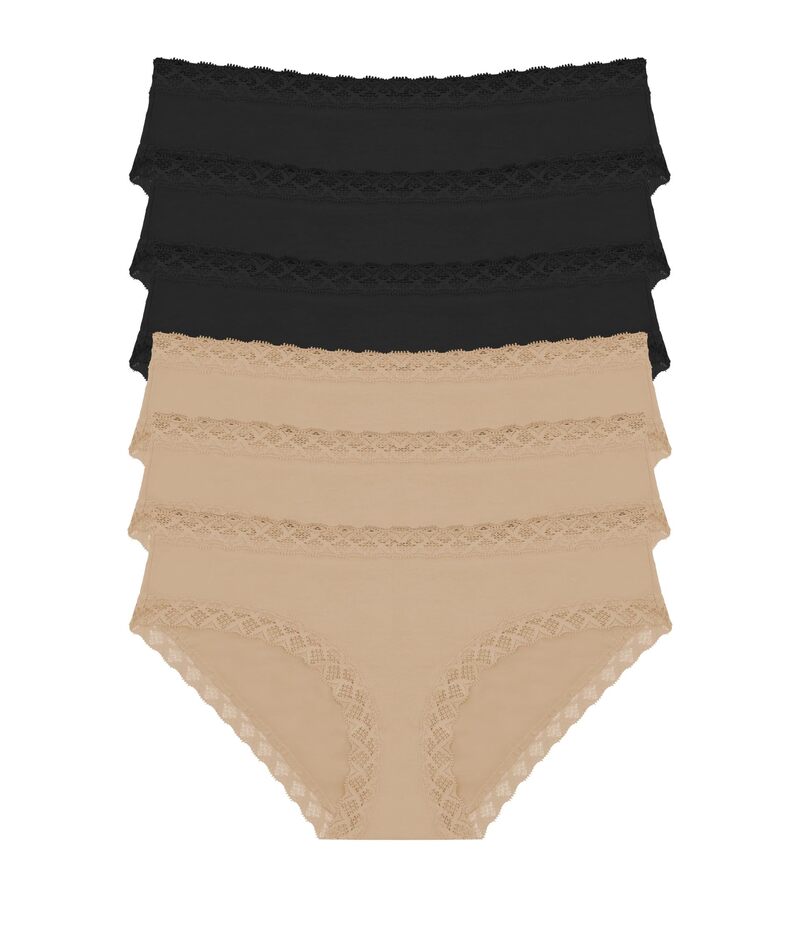ナトリ レディース アンダー御召しもの ズボン下 Natori Bliss Girl Brief 6-Pack Black/Black/Bla 黒いこと