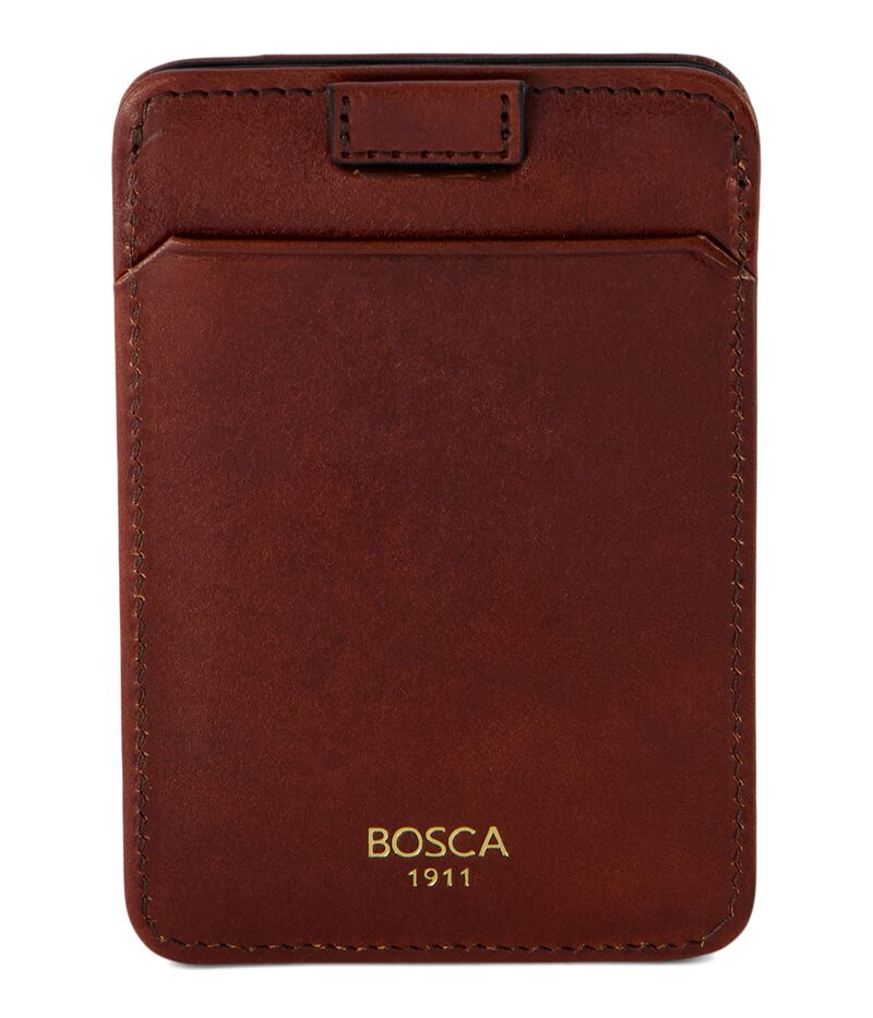 ボスカ メンズ アクセサリー 財布 レザー Bosca Old Leather - Pull Tab Card Case Dark Brown ブラウン