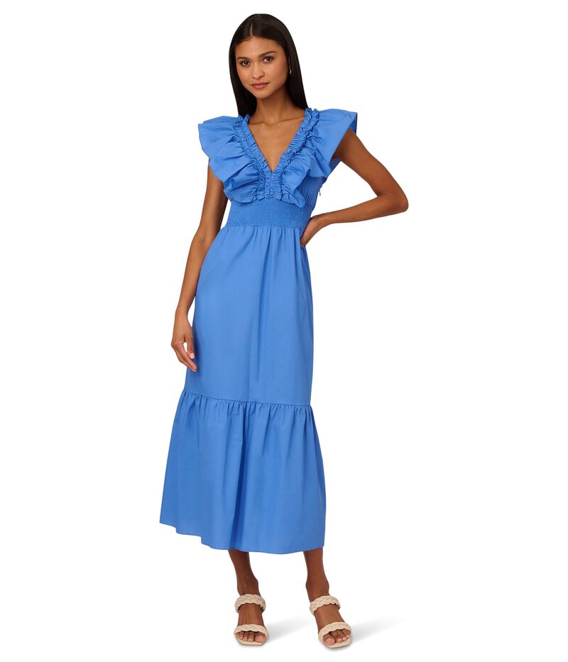 アドリアナ パペル レディース トップス 衣装 マキシ衣装 フラウンス マキシ Adrianna Papell Ruffle Front Maxi Dress Cool Water