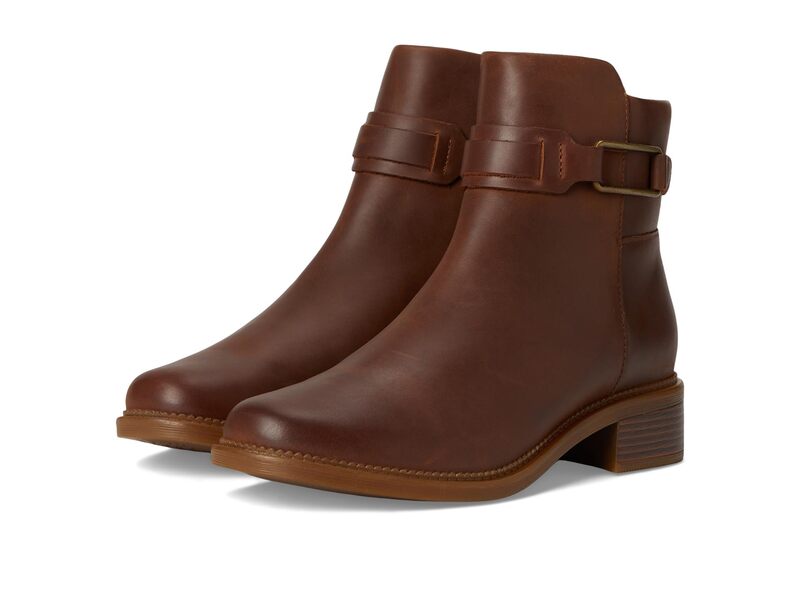 クラークス レディース シューズ ブーツ・レインブーツ Clarks Maye Bella Tan Leather タン ブーツ-レディース靴