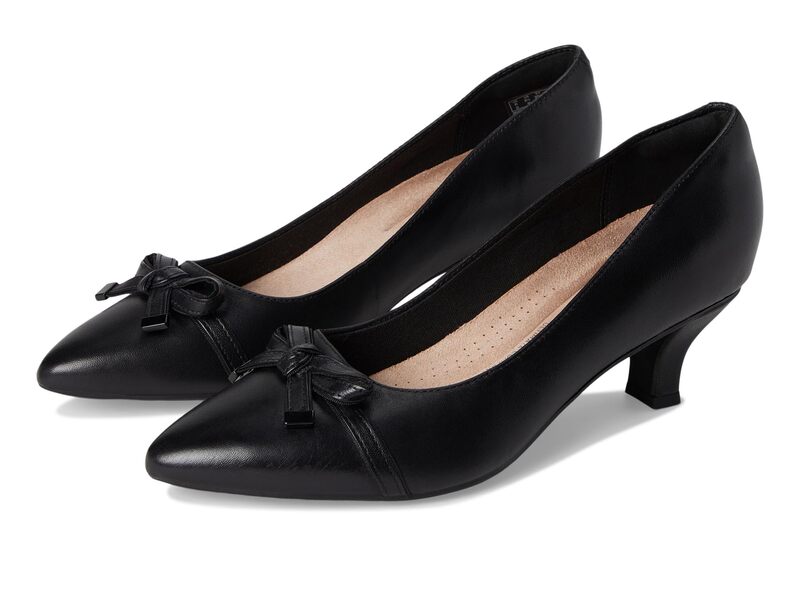 クラークス レディース シューズ ヒール Clarks Kepley Holly Black Leather ブラック