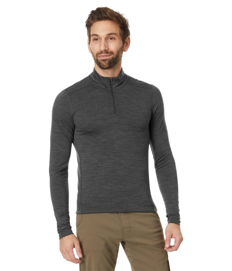 かっこ良い絨毛 メンズ トップス ティーシャツ Smartwool Classic All-Season Merino Base Layer 1/4 Zip Iron Heather ギョリュウモドキ メンズファッション-カジュアルシャツ