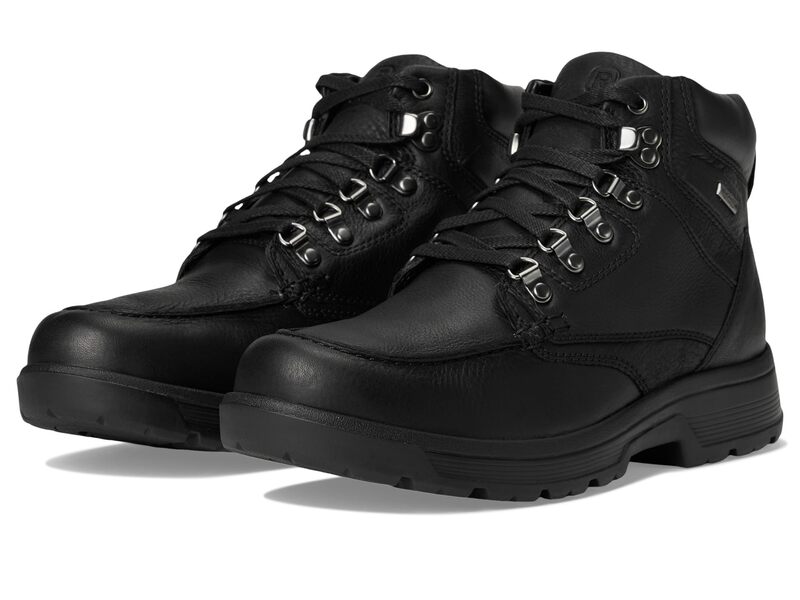ロックポート メンズ シューズ ブーツ・レインブーツ Rockport Ezra Waterproof Boots Black Leather ブラック