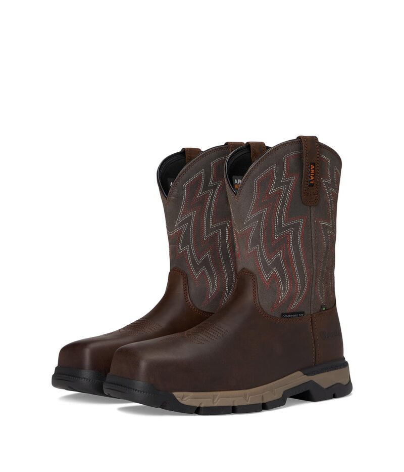アリアト メンズ シューズ ブーツ・レインブーツ Ariat Rebar Flex SD Composite Toe Work Boots Distressed Brow