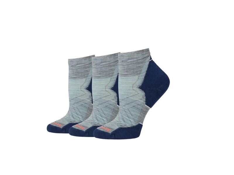 かっこ良い羊毛 レディース アンダー御召しもの ソックス アンクル Smartwool Run Targeted Cushion Ankle Socks Multipack Light Gray 薄墨色