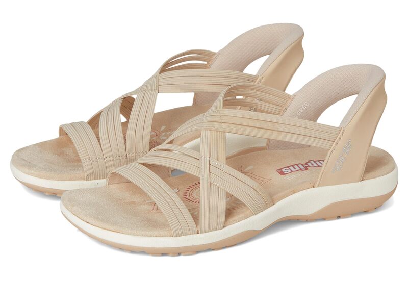 スケッチャーズ レディース シューズ サンダル SKECHERS Reggae Slim - Simply Stretchy Hands Free Slip-Ins Natural