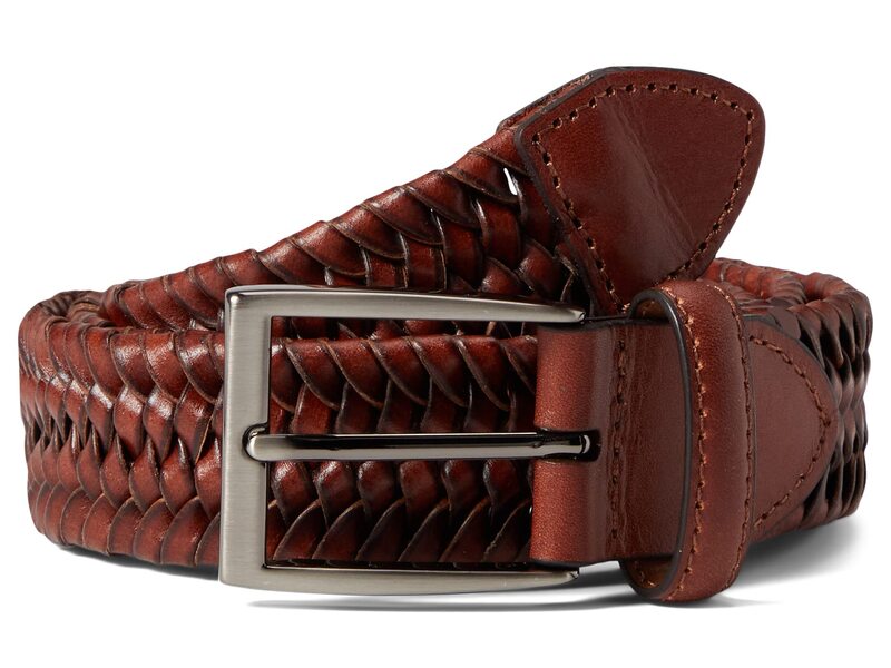 ジョンストンアンドマーフィー メンズ 付属品 胴締め なめし革 Johnston \u0026 Murphy Leather Braided Belt Cognac