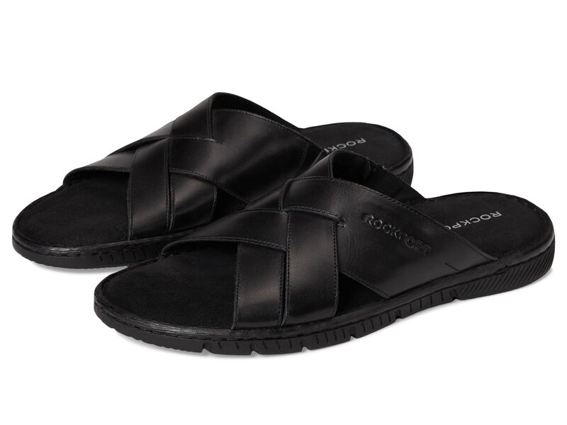 ロックポート メンズ シューズ サンダル Rockport Jaya Black Leather ブラック