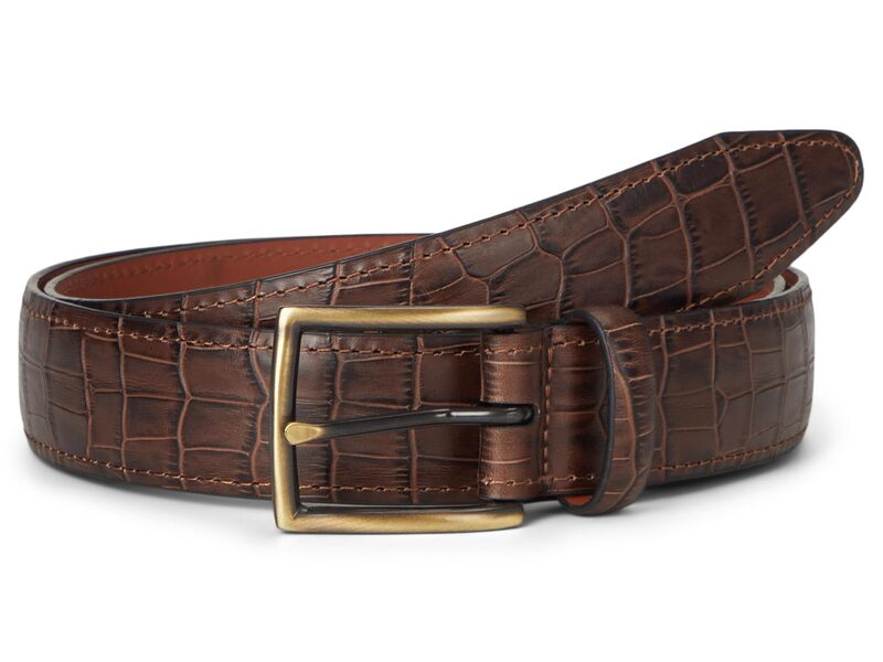 ジョンストンアンドマーフィー メンズ 付属品 胴締め Johnston \u0026 Murphy Croc-embossed Belt Mahogany