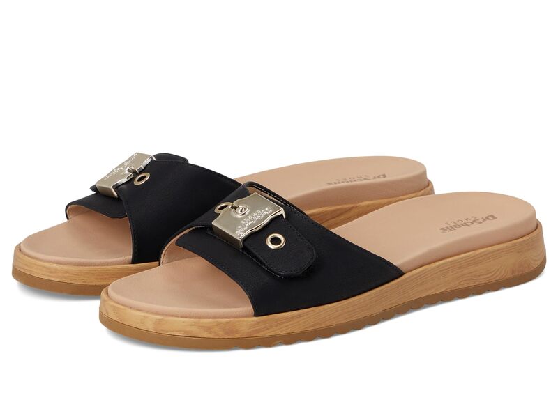 御医者さん・膝掛け レディース シューズ 踵 Dr. Scholl\u0027s Icon Now Black Faux Leat 黒いこと レディース靴-靴