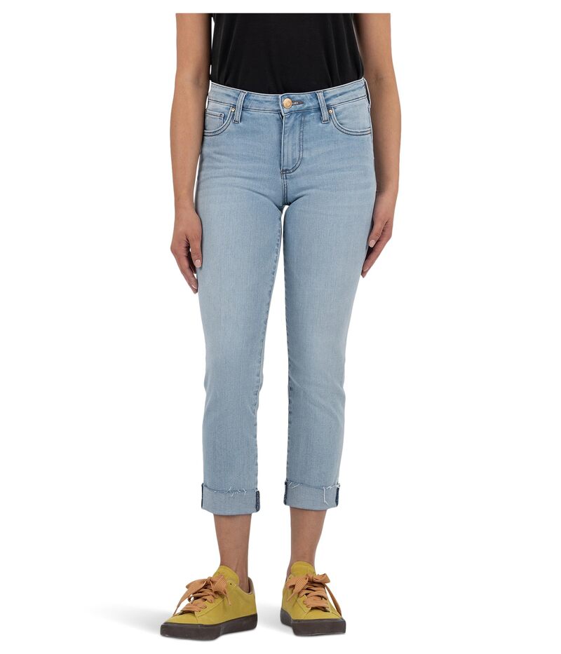 カットフロムザクロス レディース ボトムス デニムパンツ ストレート KUT from the Kloth Amy Crop Straight Leg Roll Up With Raw Hem Awareness 10,345円