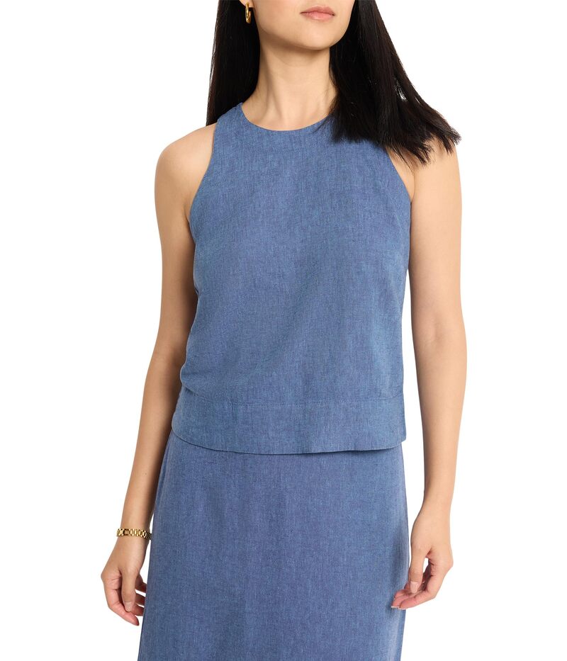ニックプラスゾーイ レディース トップス シャツ リネン NIC+ZOE Rumba Linen Pop On Tank Blue Mix ブルー