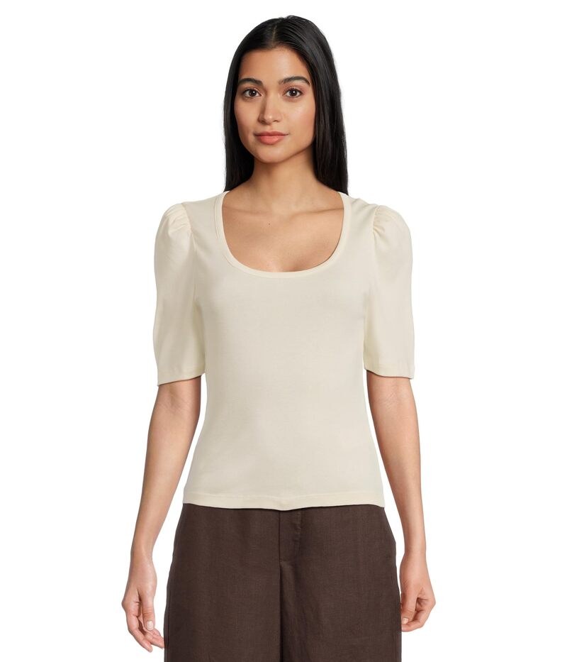 メイドウェル レディース トップス シャツ Tシャツ Madewell Scoop Neck Puff Tee Vintage Ivory アイボリー