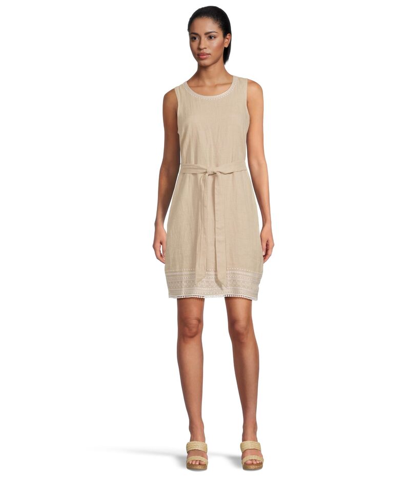 トッミーバハマ レディース トップス 衣装 ノースリーブ 刺しゅう Tommy Bahama Two Palms Embroidered Sleeveless Shift Dress Natural Linen