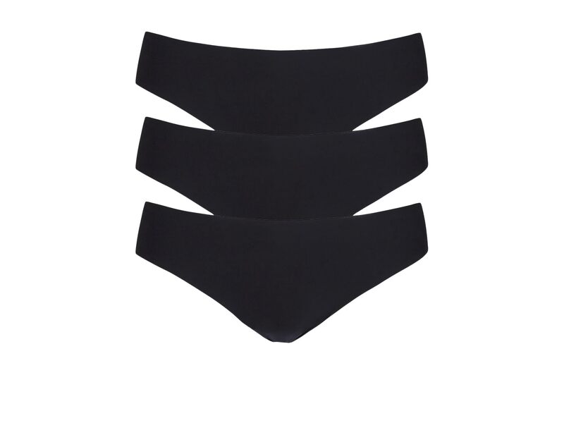 コマンドー レディース アンダー御召しもの ズボン下 Commando Butter Mid-Rise Thong 3-Pack GP202 Black 黒いこと