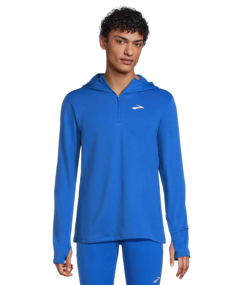 ブルックス メンズ アウター パーカー・スウェット Brooks Notch Thermal Hoodie 3.0 Neo Blue 青色 パーカー-メンズファッション-トップス