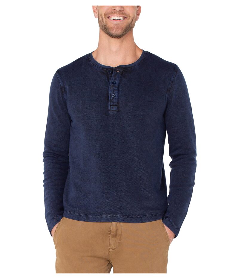 リヴァプール ロサンゼルス メンズ トップス シャツ Liverpool Los Angeles Long Sleeve Henley Shirt Midnight Blue/B ブルー