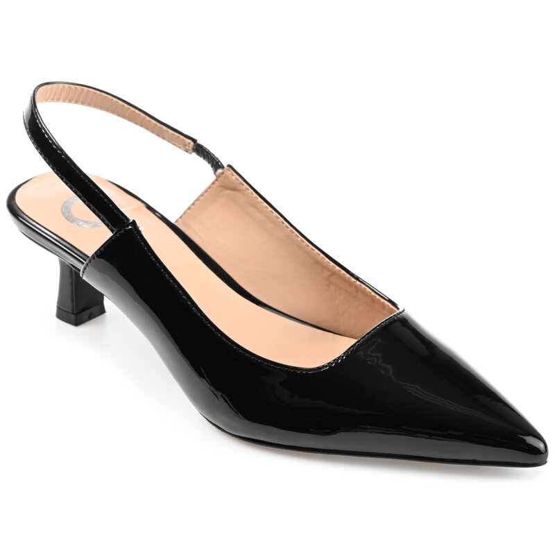 ジュルネ 寄せ合わせ レディース シューズ 踵 Journee Collection Paulina Pump Patent/Black 黒いこと
